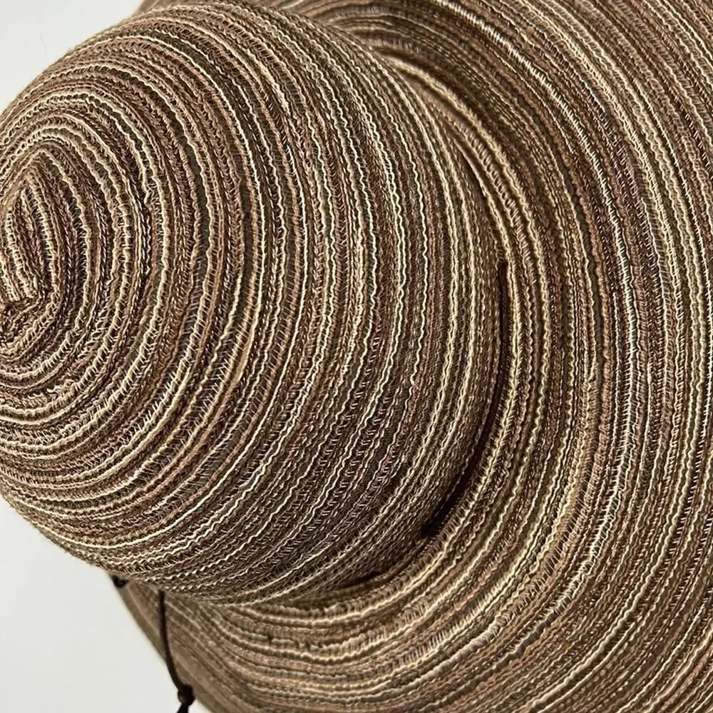 Women’s neutral floppy woven sun hat - Picture 3 of 7